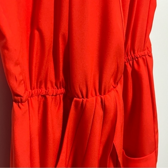 Nicole Miller Summer Braided Collar Sleeveless tulip hem chiffon dress pockets - Picture 6 of 10